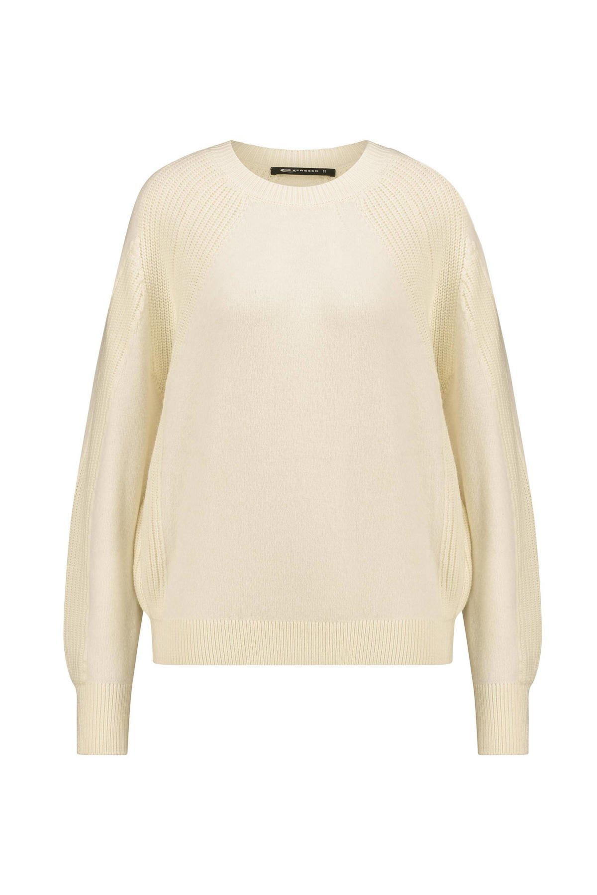 Expresso fijngebreide trui met wol ecru wehkamp