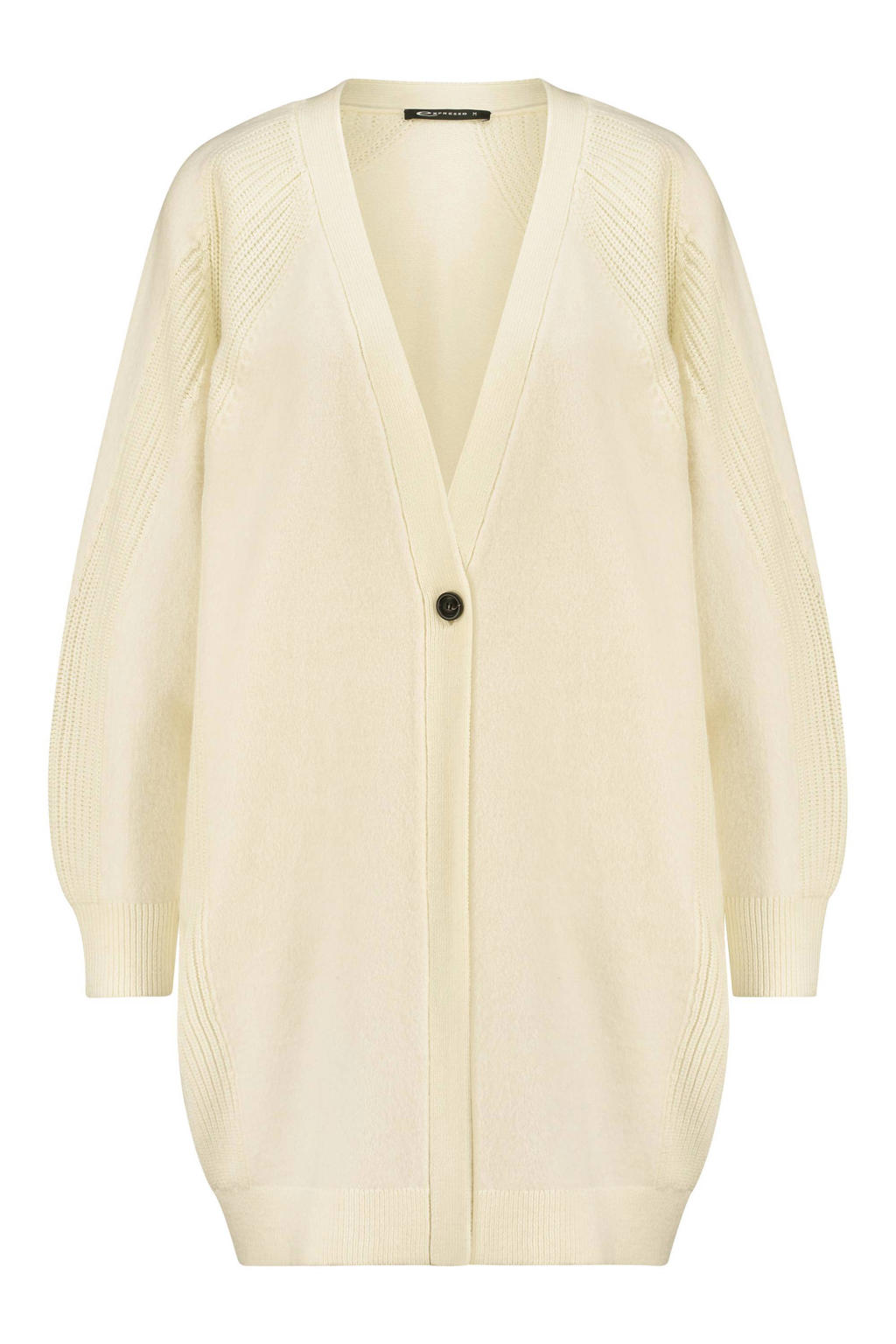 Expresso fijngebreid vest met textuur ecru wehkamp