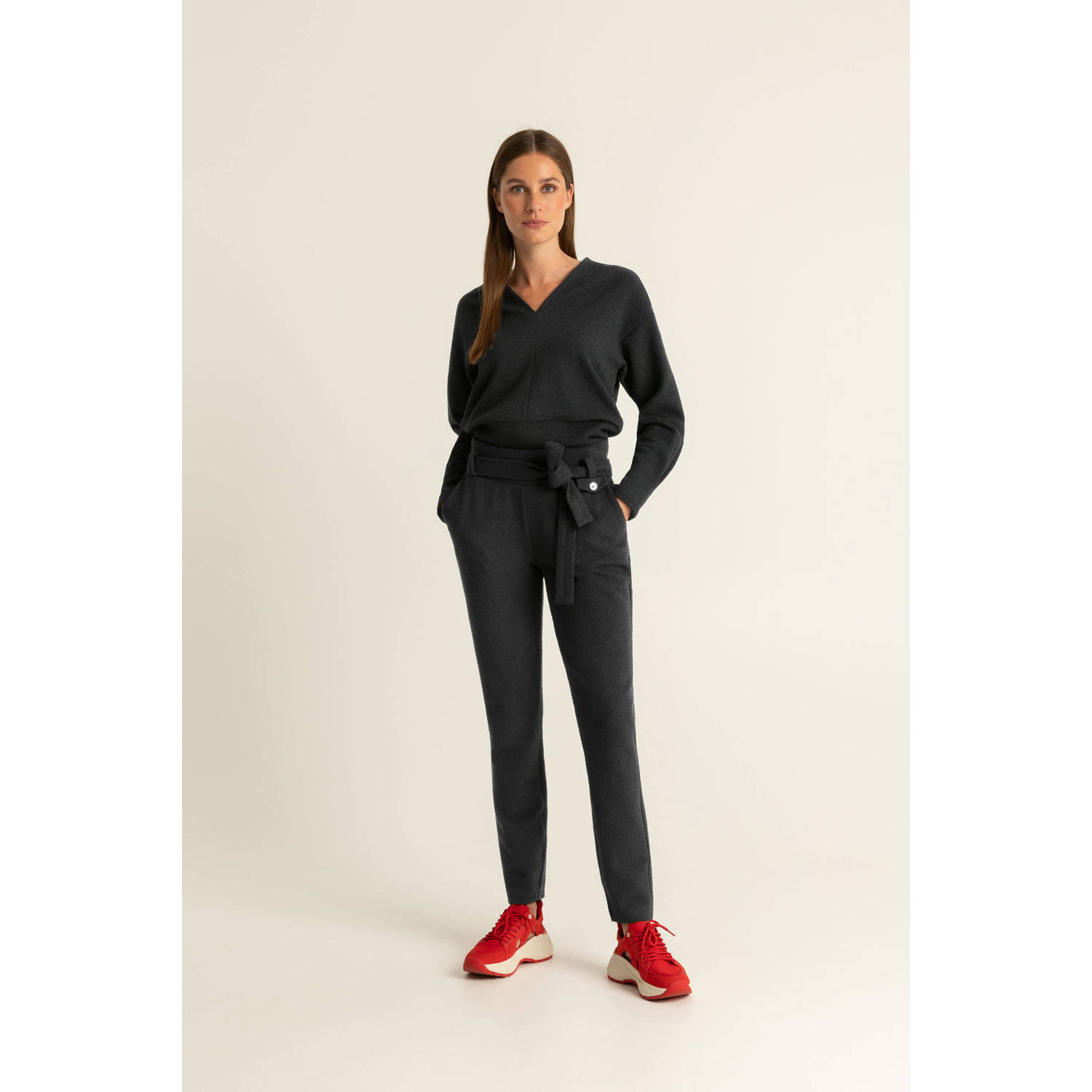 Expresso straight fit pantalon zwart