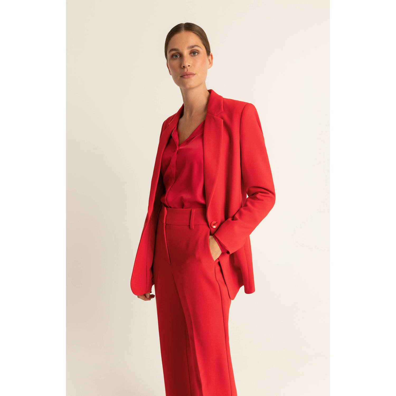 Expresso rechtvallende blazer rood