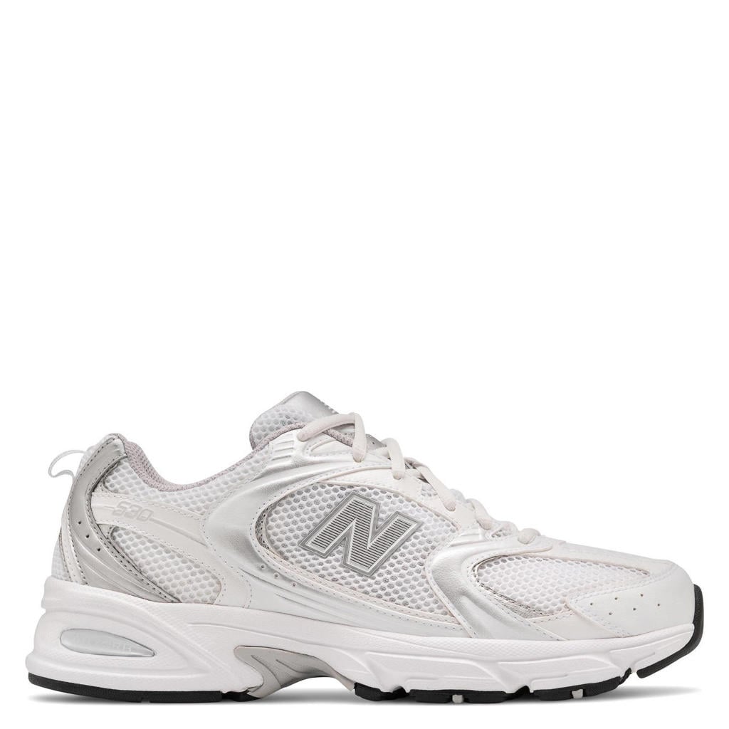Wit en zilverkleurige unisex New Balance 530 sneakers grijs van synthetic met veters