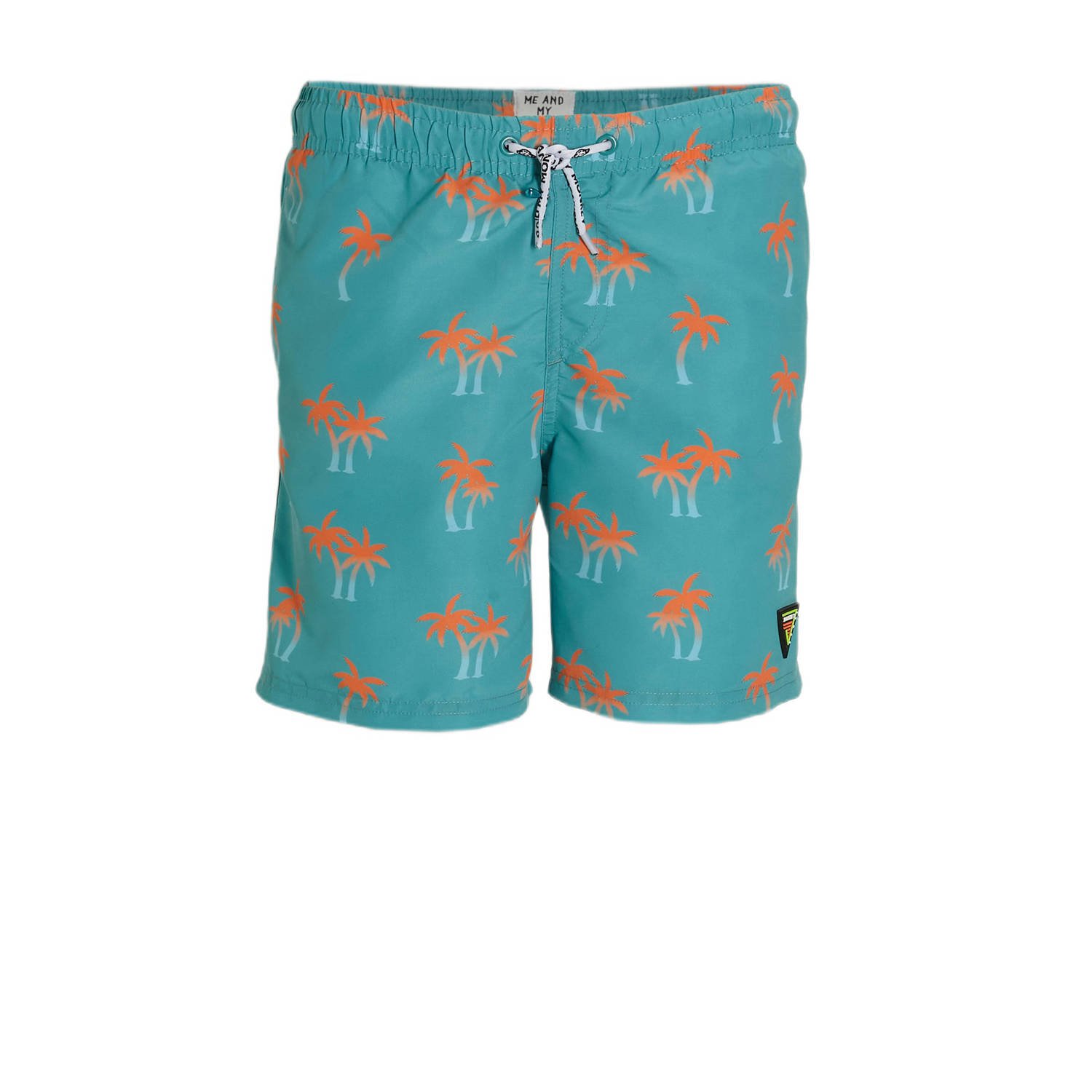 Me & My Monkey zwemshort Perren met all over print turquoise Blauw Jongens Gerecycled polyester 128