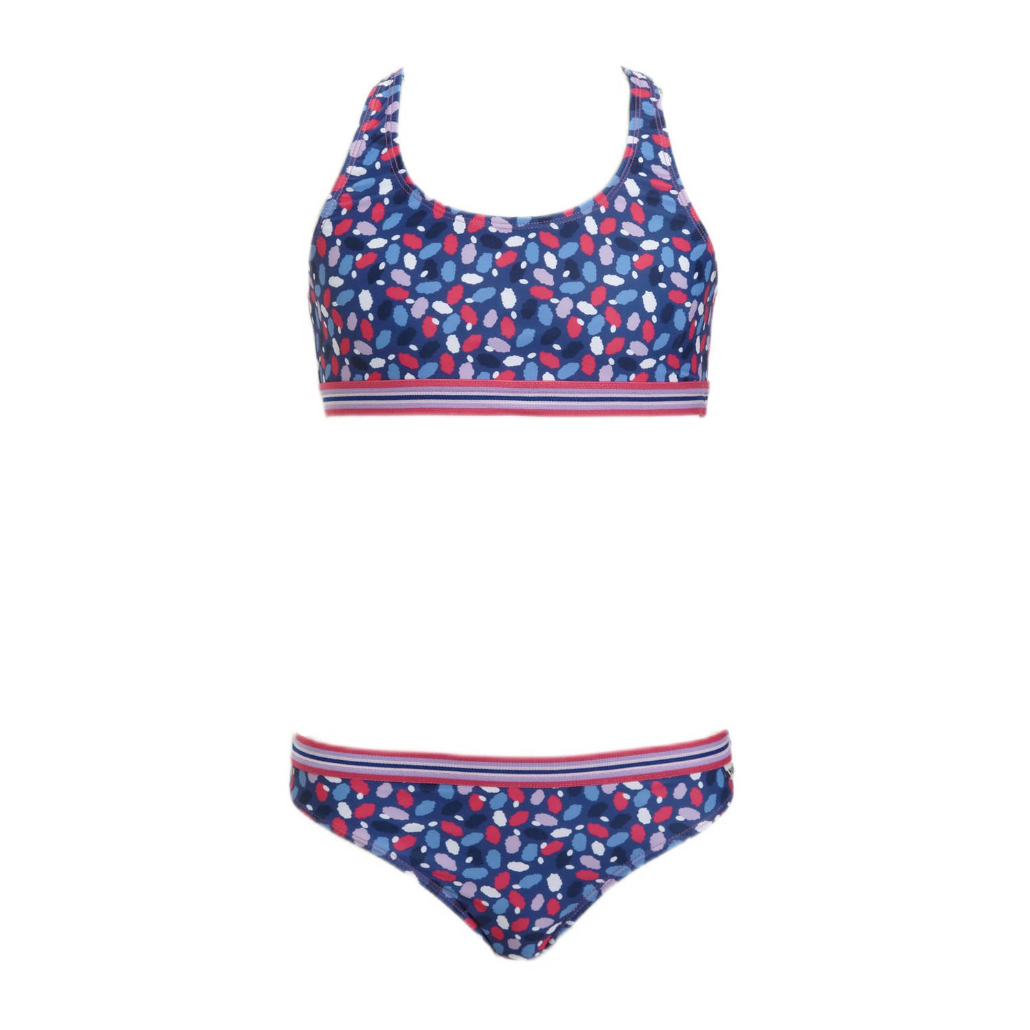 Me & My Monkey crop bikini Pelia blauw roze Meisjes Polyester All over print 116