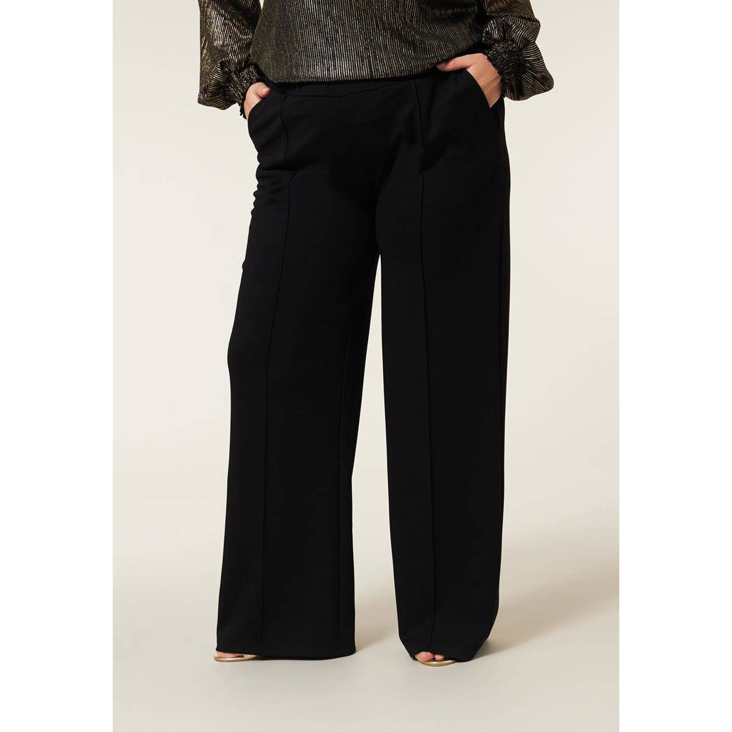 Miss Etam Plus wide leg pantalon zwart