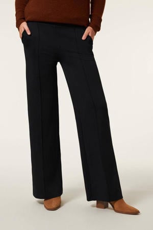 wide leg pantalon Mia zwart