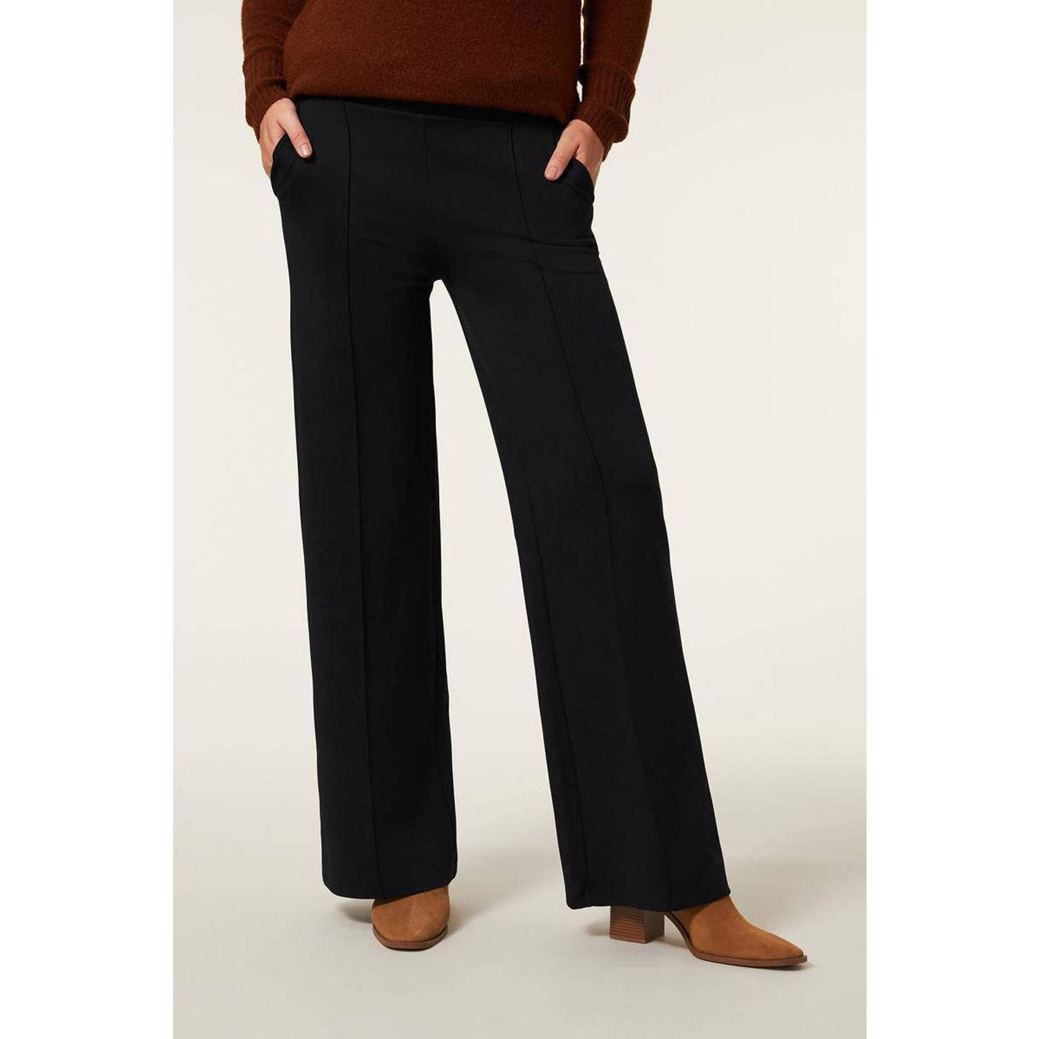 Miss Etam wide leg pantalon Mia zwart