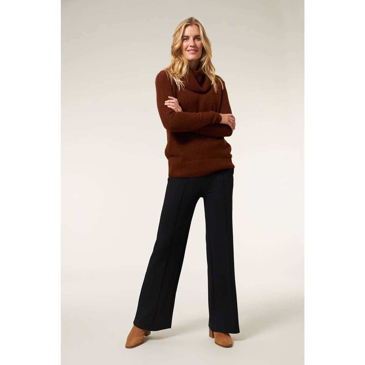 Miss Etam wide leg pantalon Mia zwart