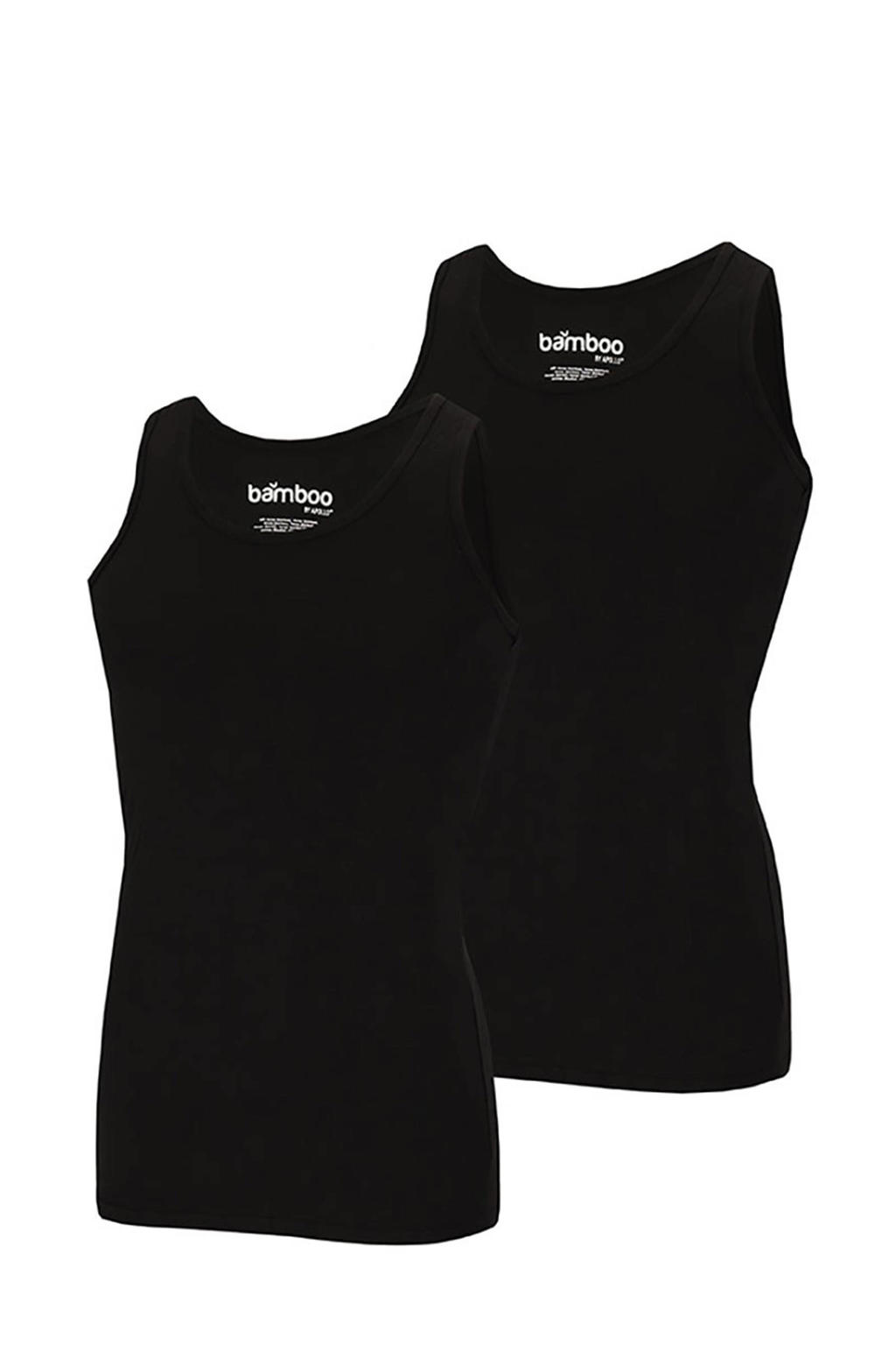 Apollo hemd met bamboe (set van 2) zwart