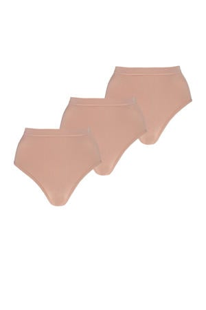 high waist slip met bamboe (set van 3) beige