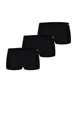 short met bamboe (set van 3) zwart