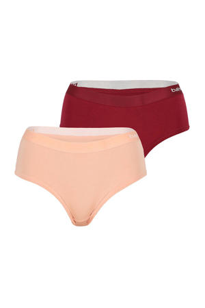 hipster met bamboe (set van 2) roze/rood