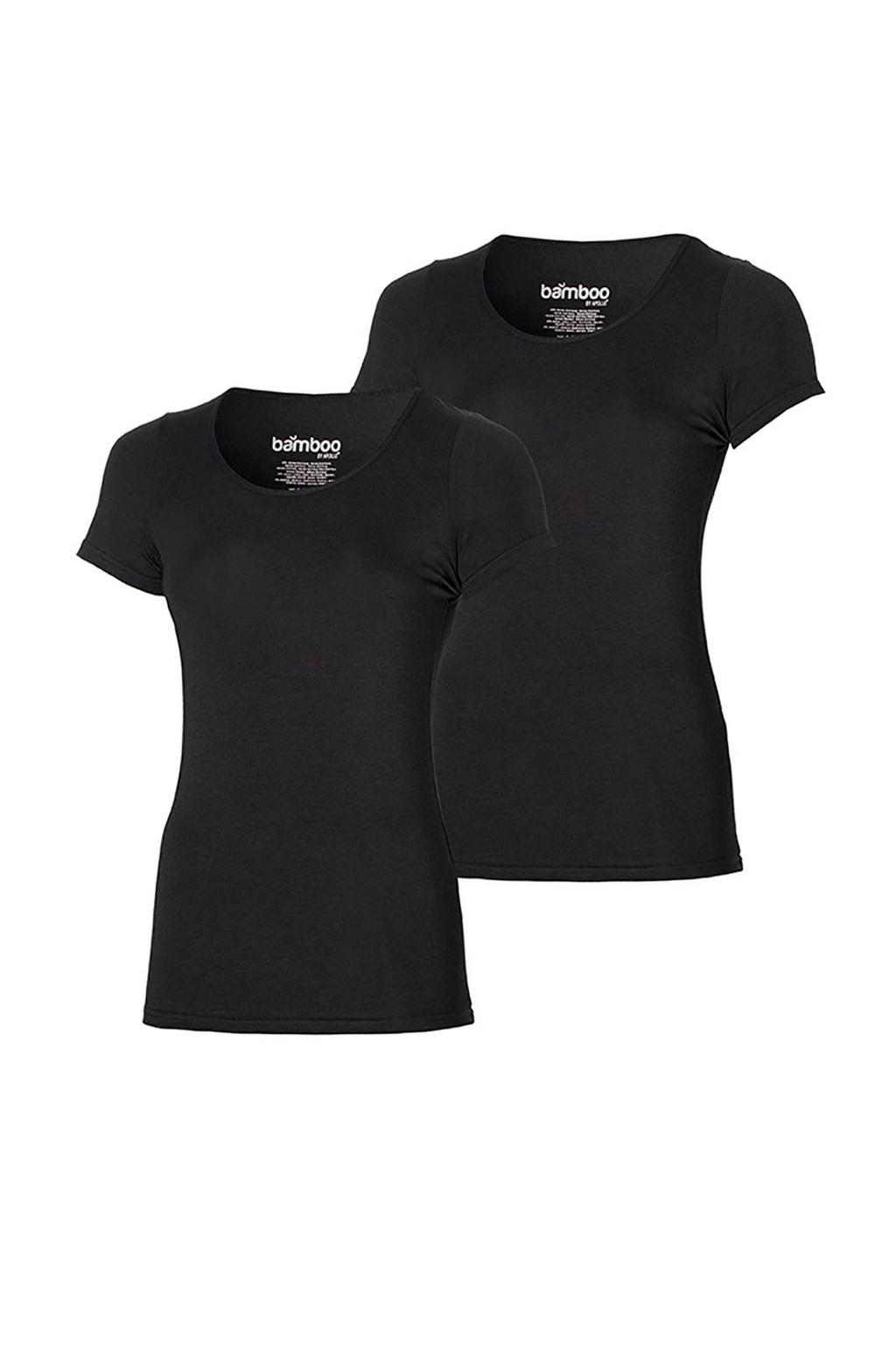 Apollo ondershirt met bamboe (set van 2) zwart