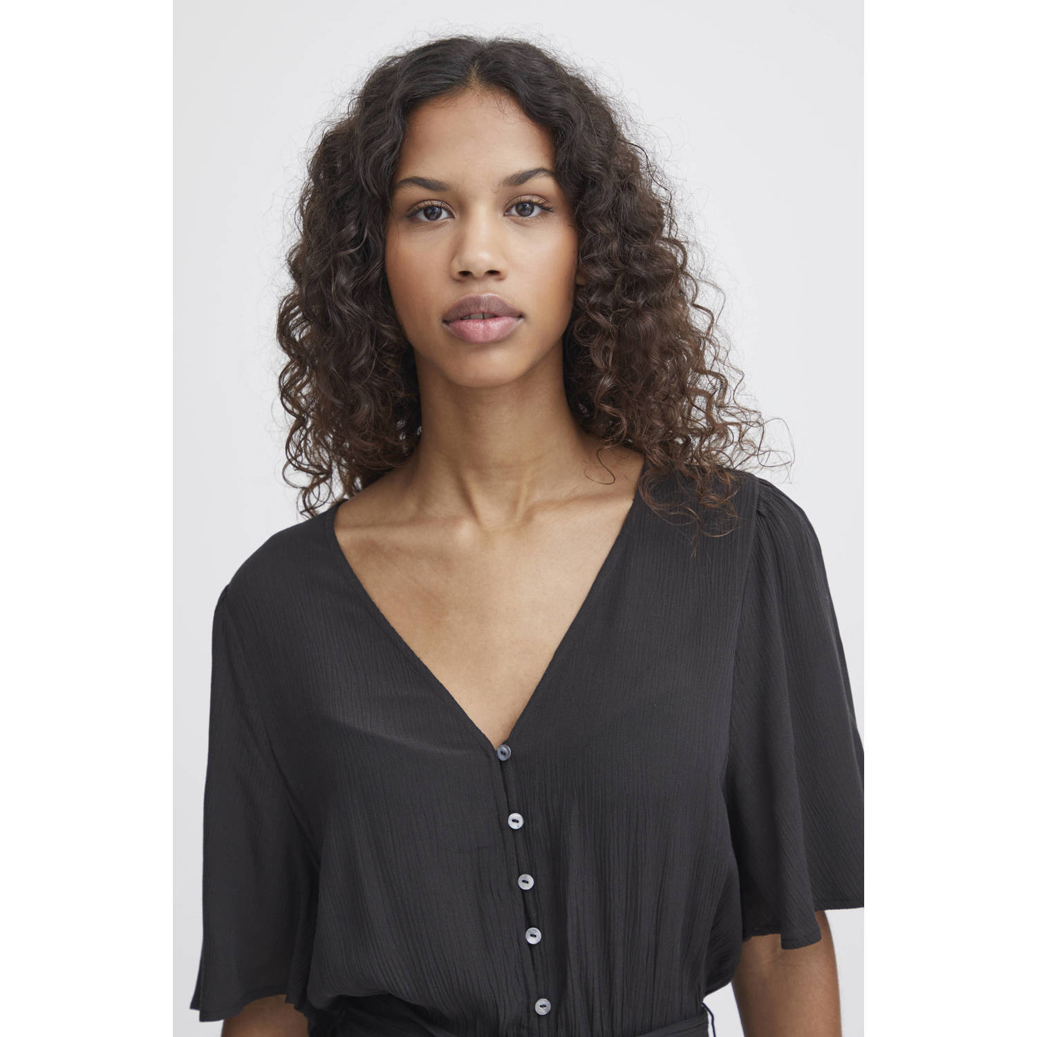 ICHI jumpsuit IHMARRAKECH zwart