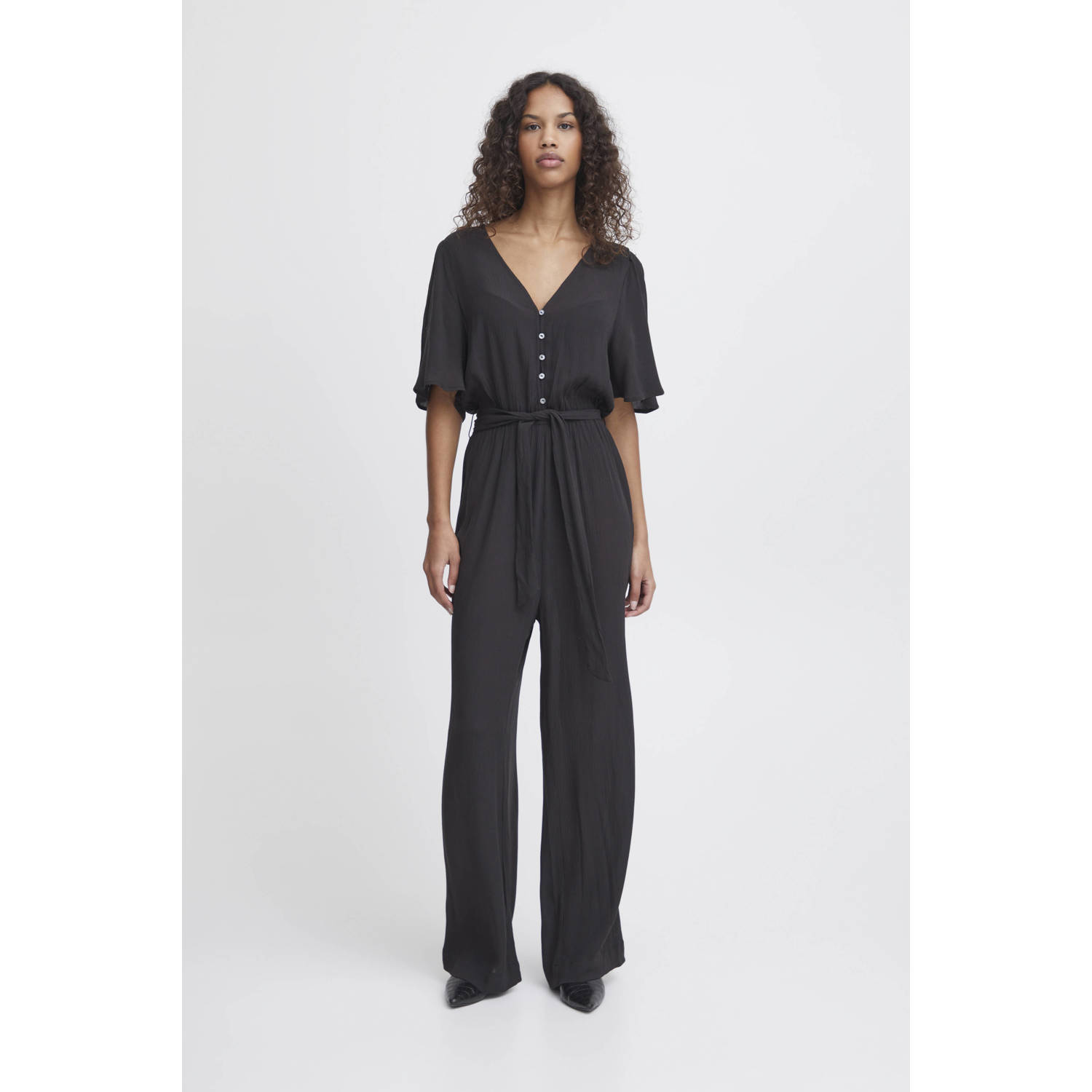 ICHI jumpsuit IHMARRAKECH zwart