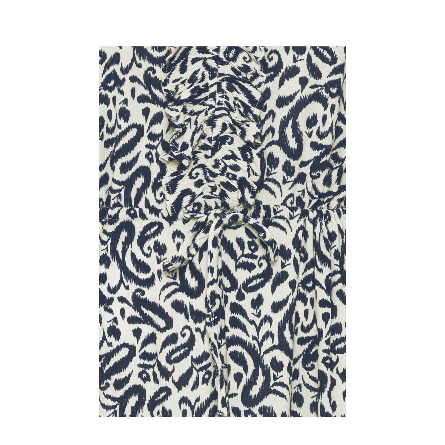 ICHI jurk IHMARRAKECH met all over print zwart beige