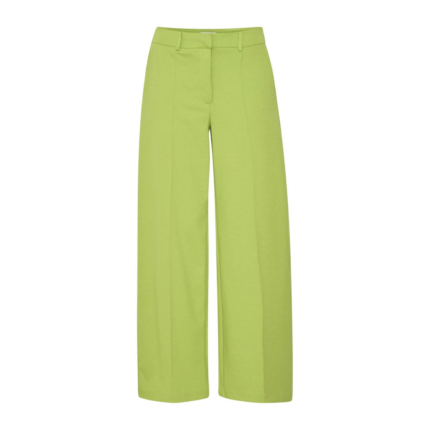 ICHI wide leg pantalon groen