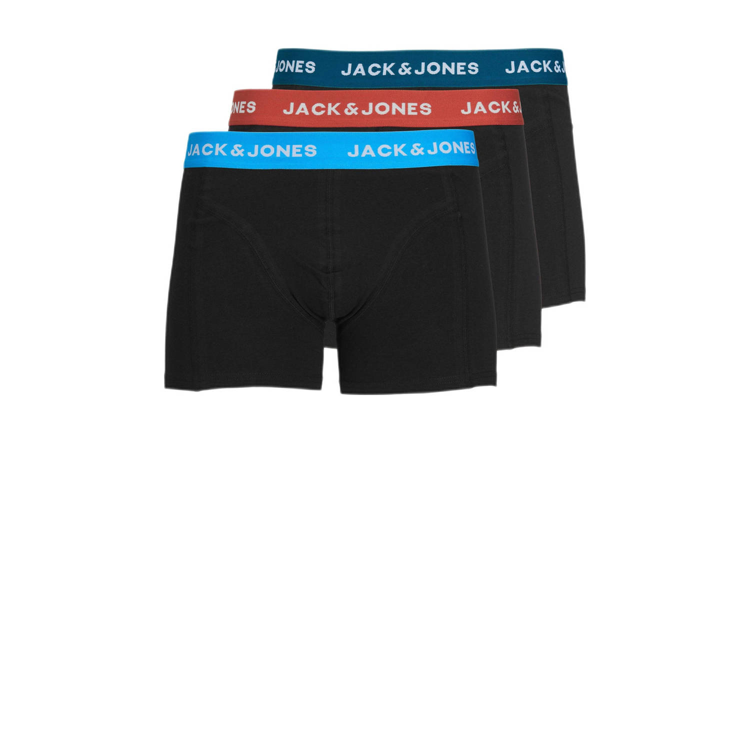 Jack & jones JUNIOR boxershort JACMARVIN set van 3 zwart Jongens Stretchkatoen 128