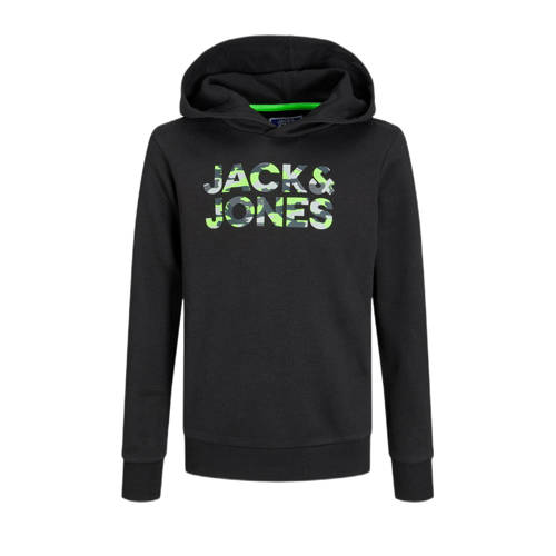 JACK & JONES JUNIOR hoodie JJMILES met logo zwart