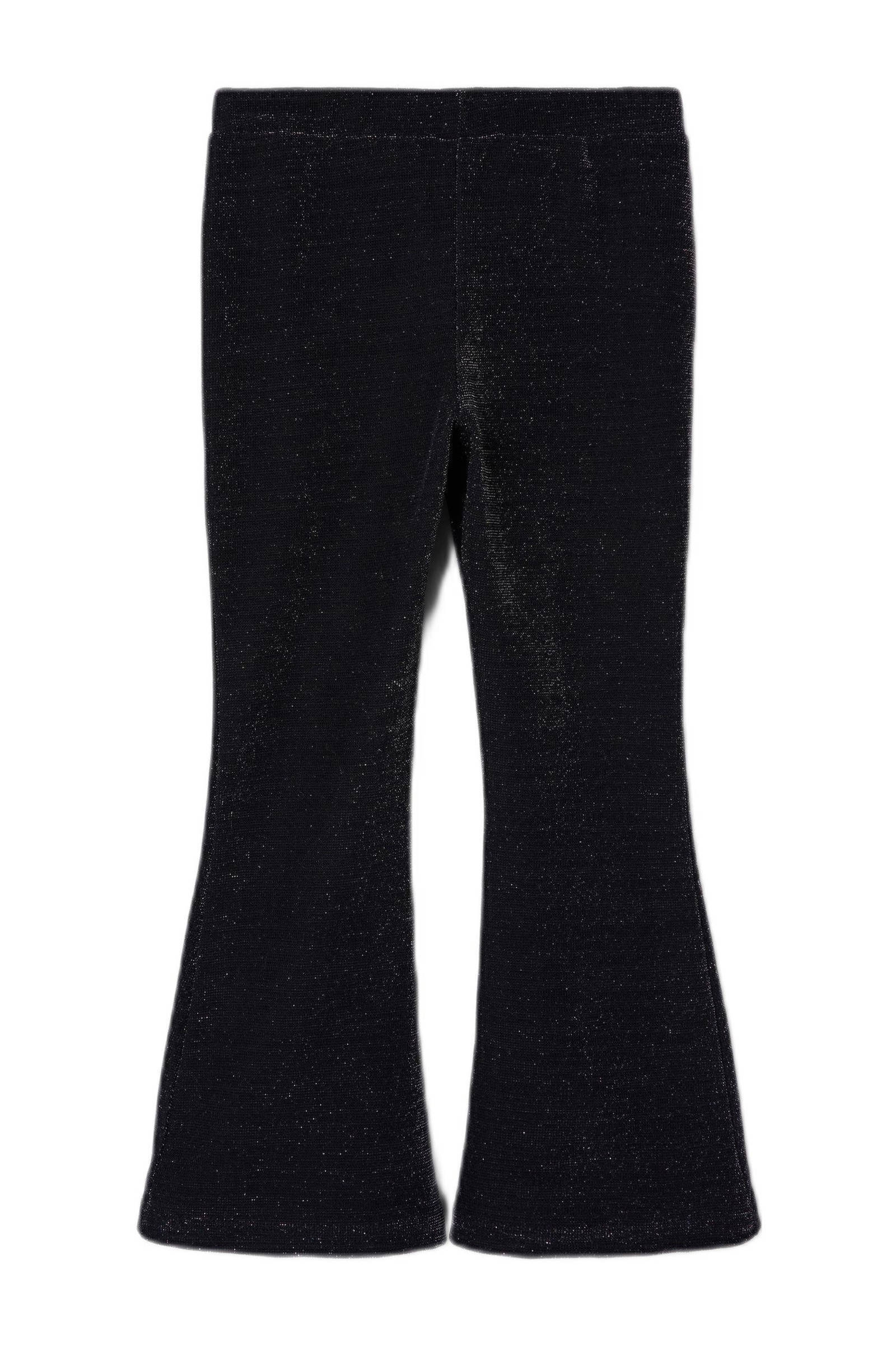 WE Fashion straight fit broek met glitters donkerblauw | wehkamp
