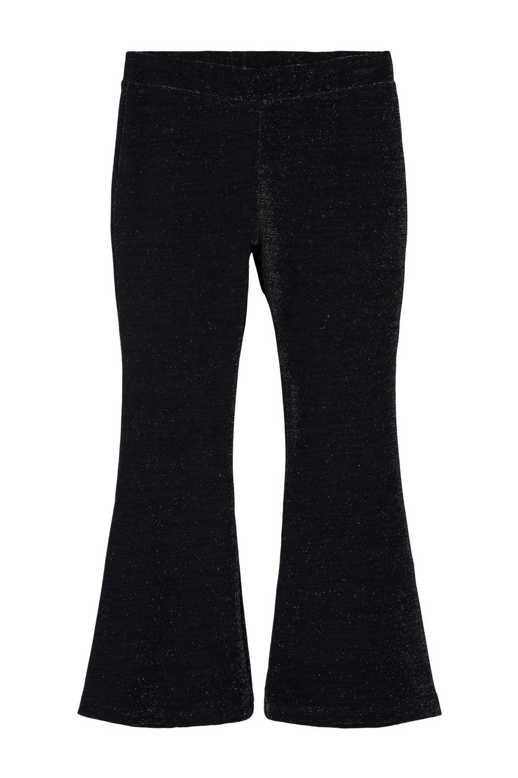 Zwarte Lange Flared Broek Punkstijl