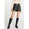 Morgan imitatieleren high waist loose fit short zwart
