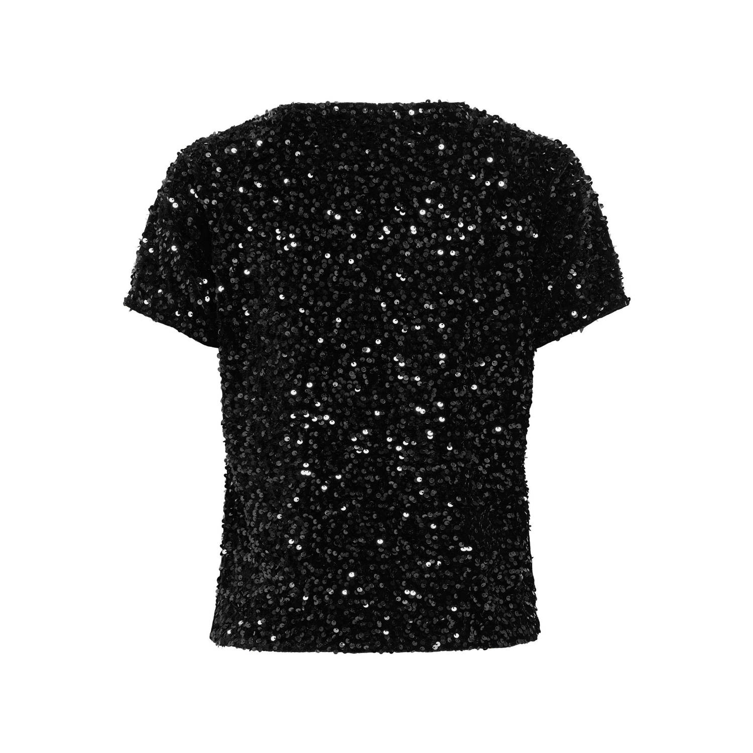 JDY T-shirt SHIRLEY met pailletten zwart