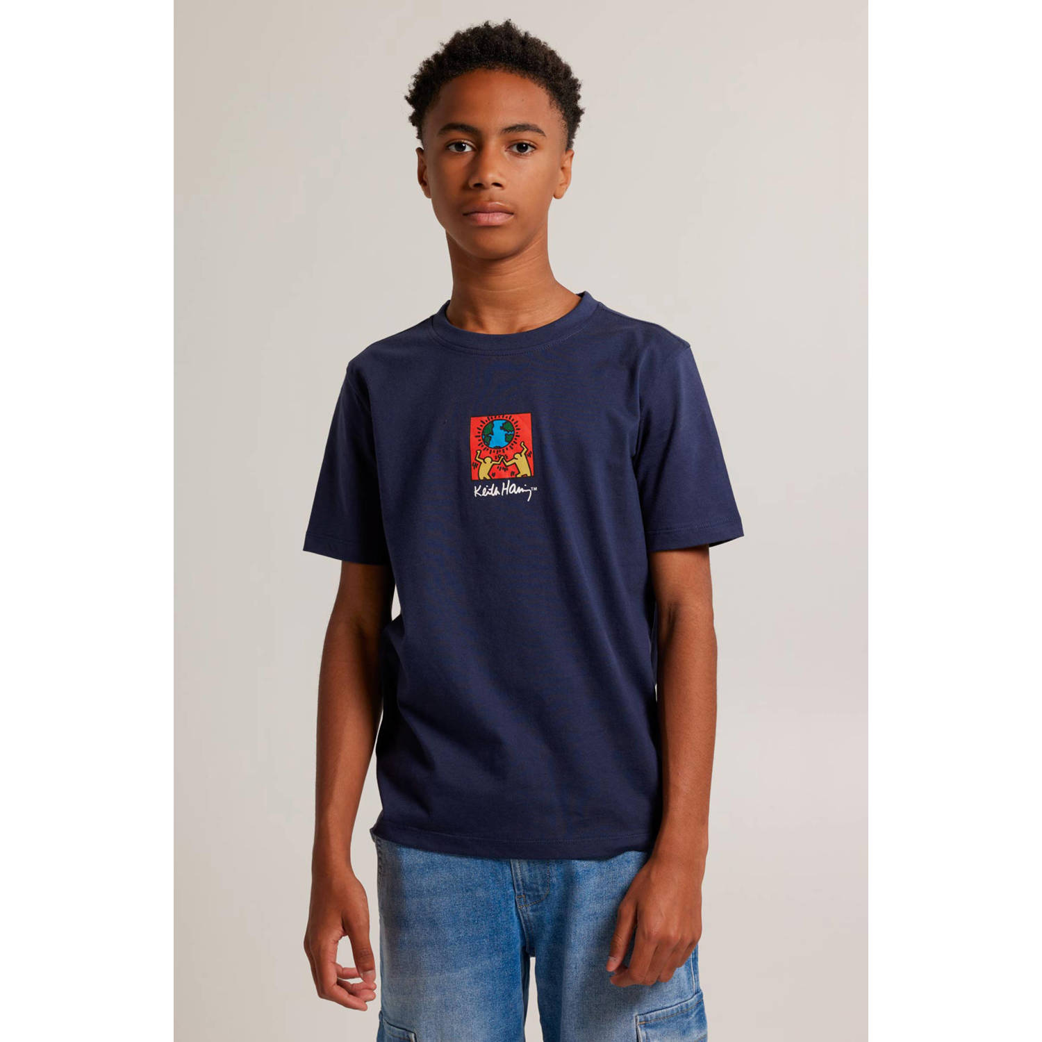 America Today T-shirt Emery JR donkerblauw rood