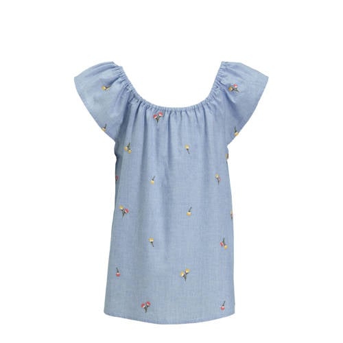 Me & My Monkey chambray top Polly lichtbkauw afbeelding