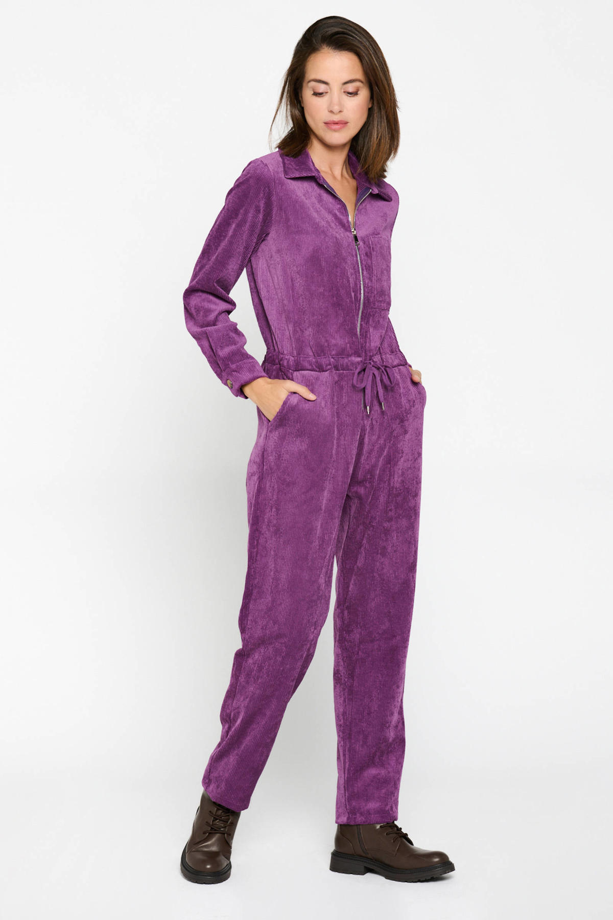 LOLALIZA corduroy jumpsuit paars wehkamp