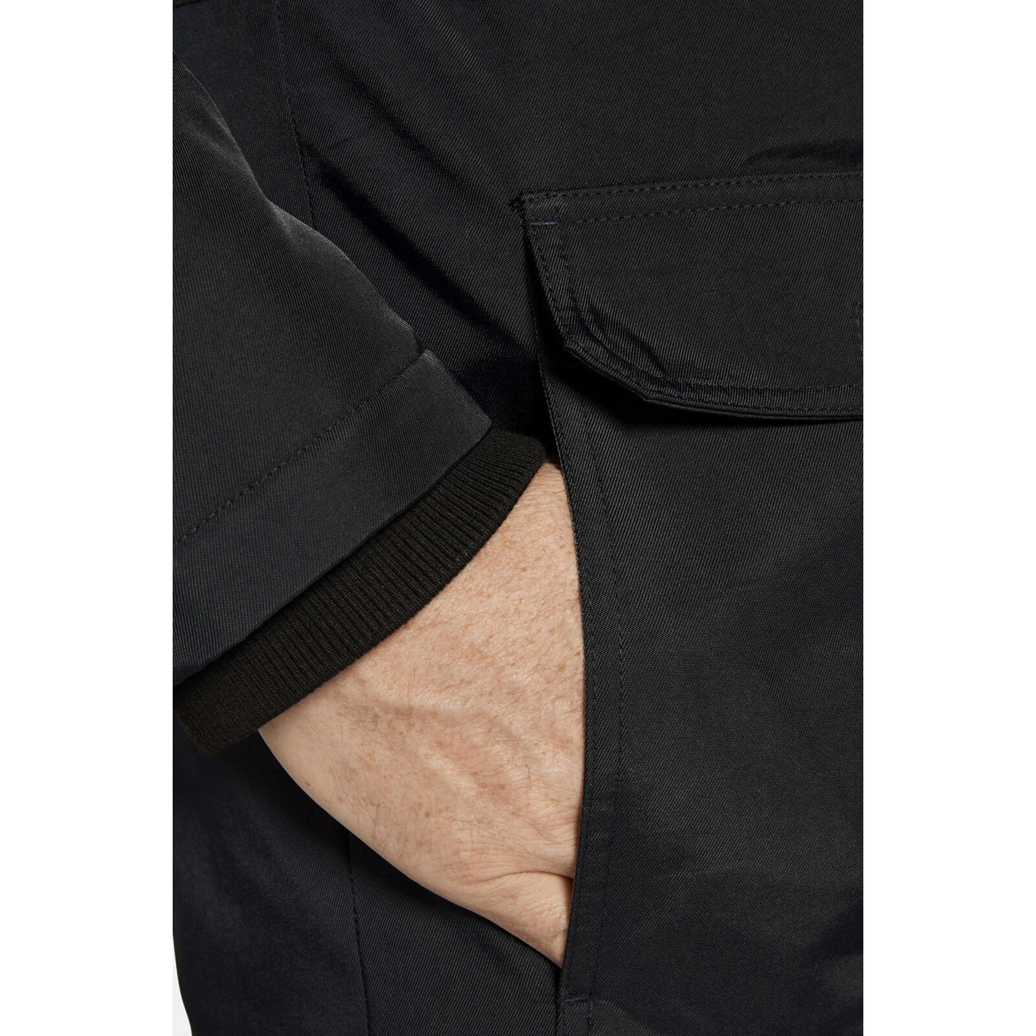 Jan Vanderstorm gewatteerde jas REIMAR Plus Size met printopdruk zwart