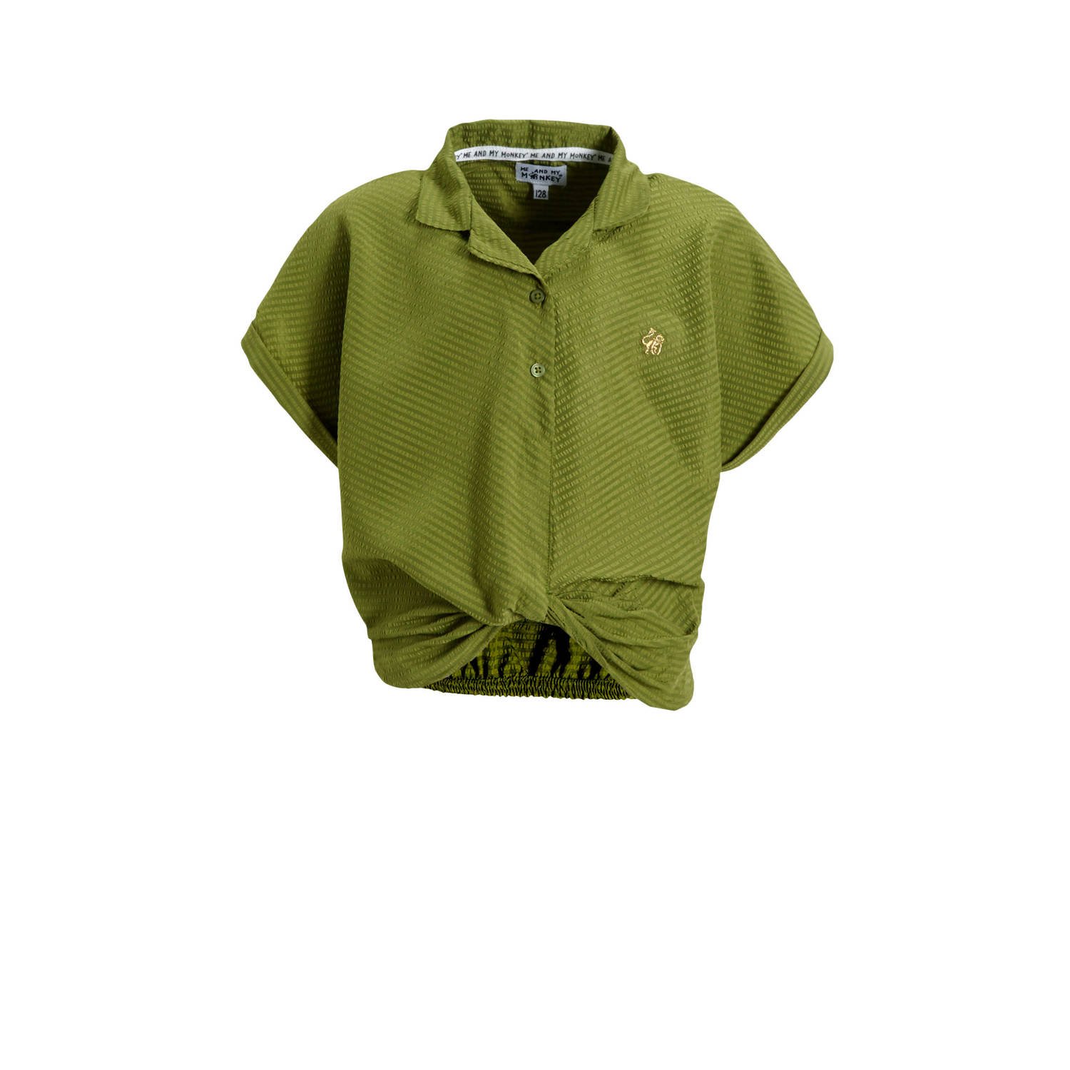 Me & My Monkey top Phize groen Meisjes Polyester Klassieke kraag Effen 104