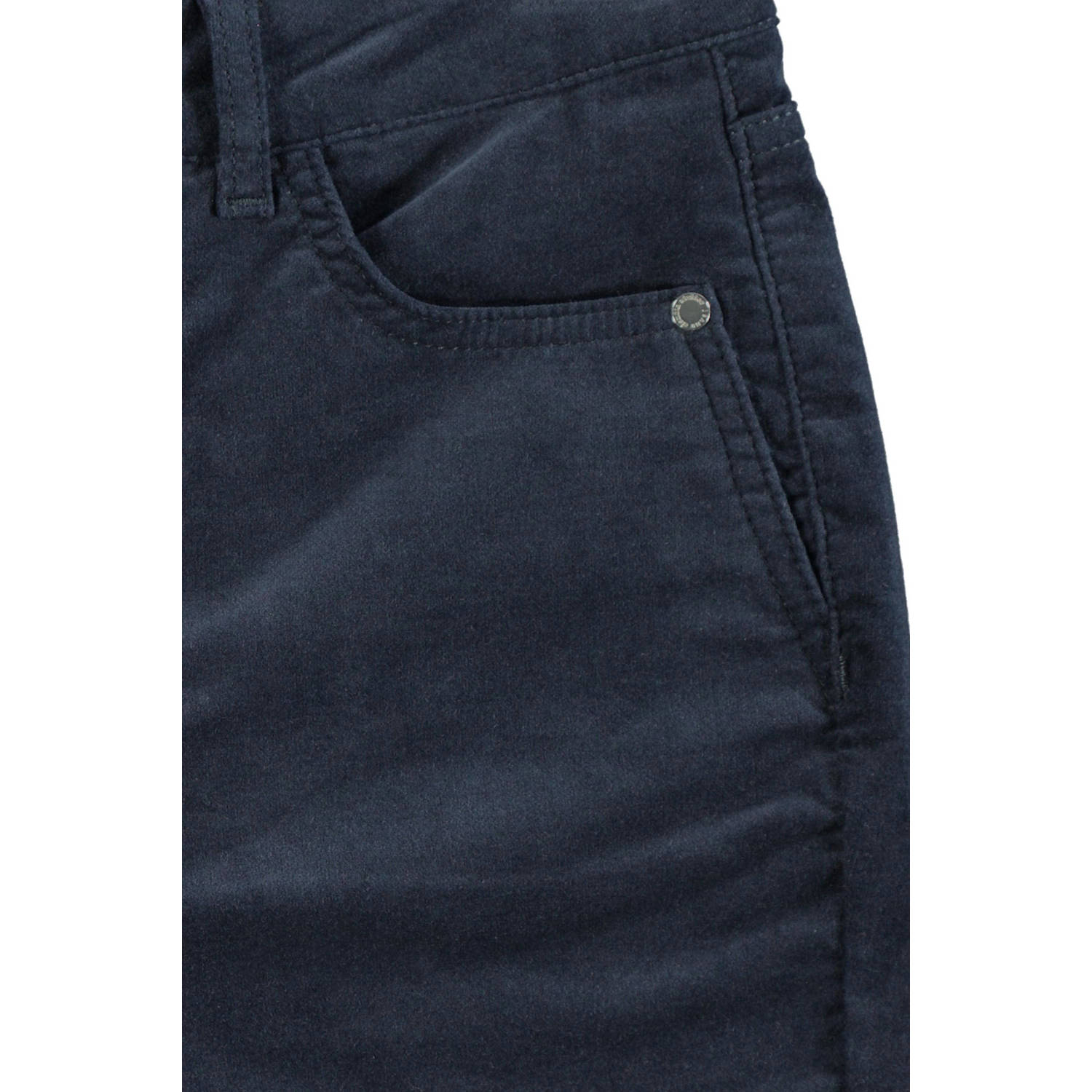 Claudia Sträter fluwelen skinny jeans met textuur donkerblauw