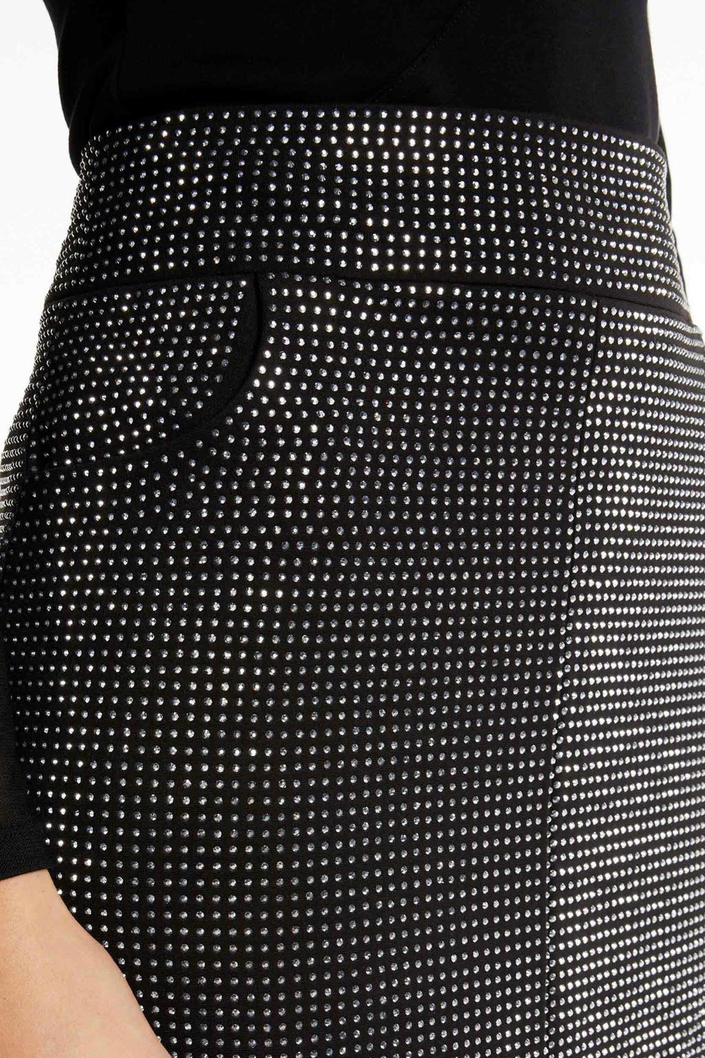 Morgan metallic mini rok met strass steentjes zwart/ zilver | wehkamp
