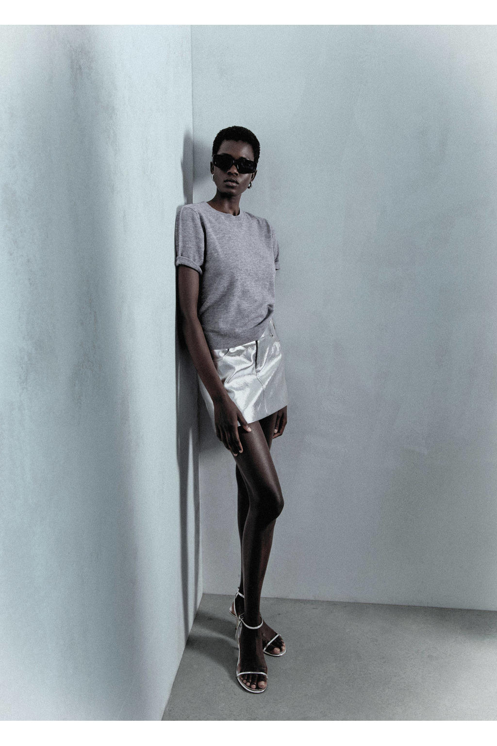 Mango metallic mini rok zilver | wehkamp
