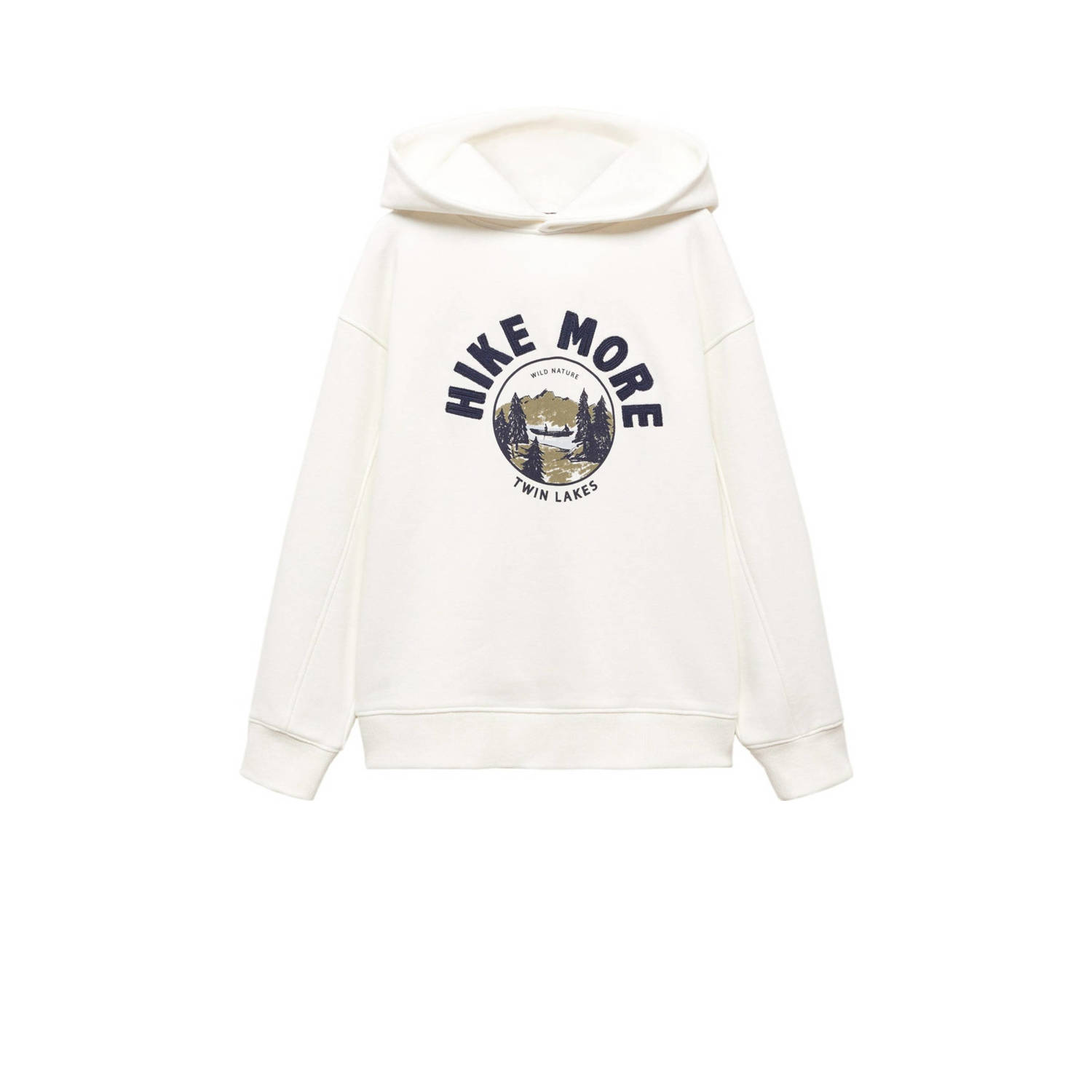 Mango Kids hoodie met printopdruk offwhite