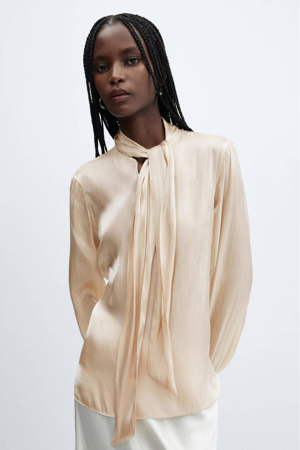 Mango satijnen blouse creme kopen? in huis wehkamp