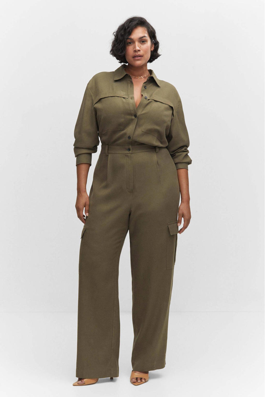 Mango jumpsuit kaki kopen? in huis wehkamp