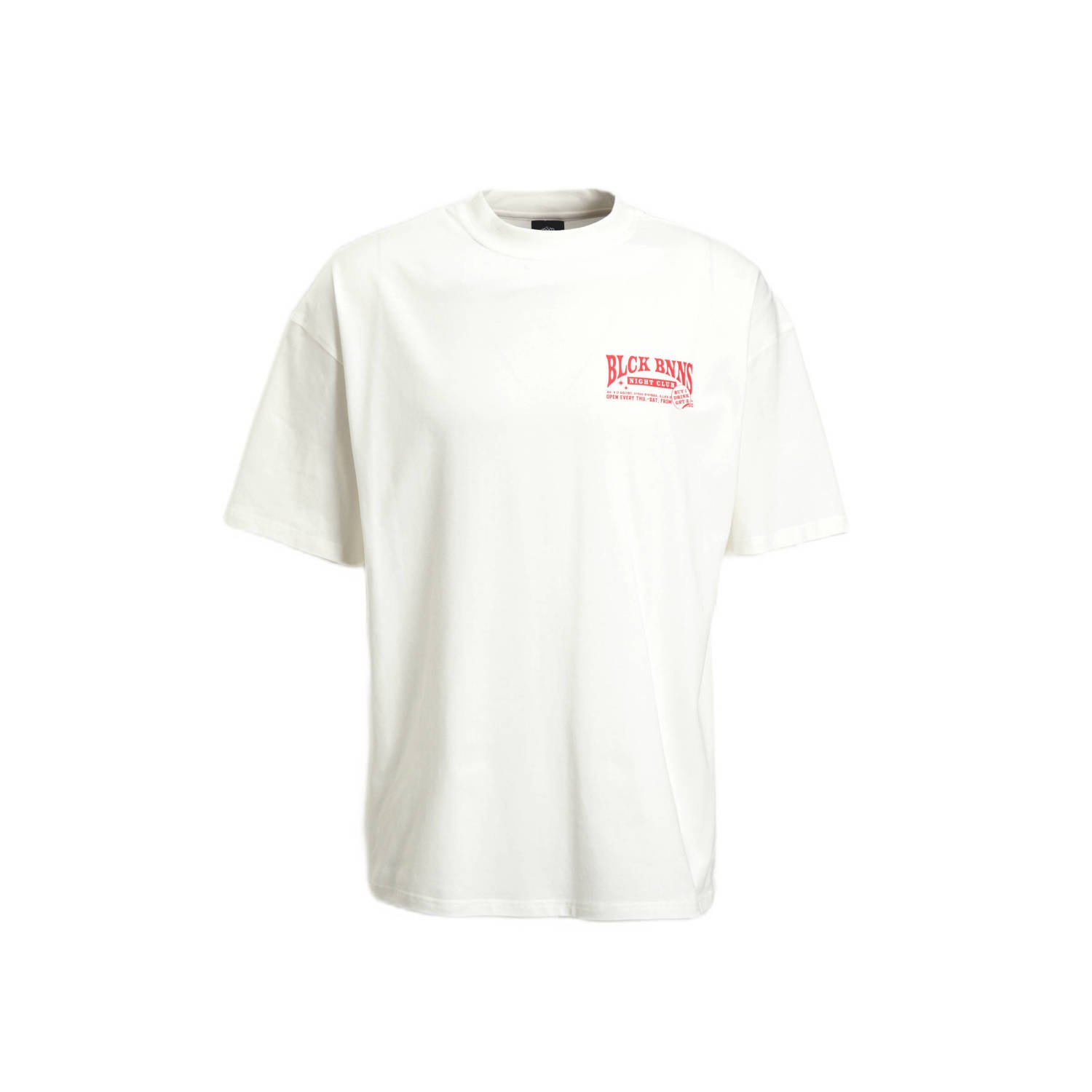 BLACK BANANAS regular fit T-shirt NIGHT CLUB met backprint ecru