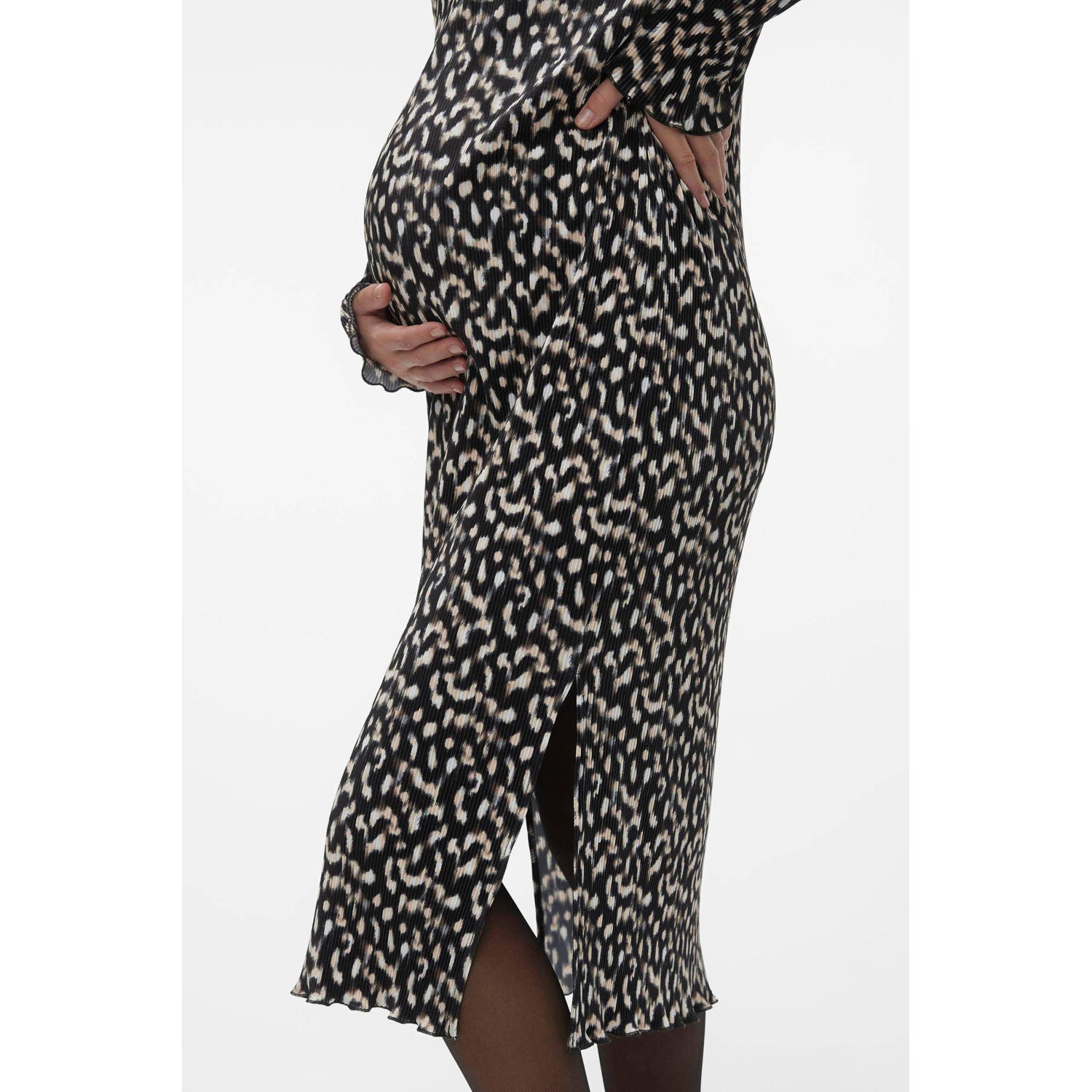 MAMALICIOUS zwangerschapsjurk MLAMALIA met all over print zwart wit
