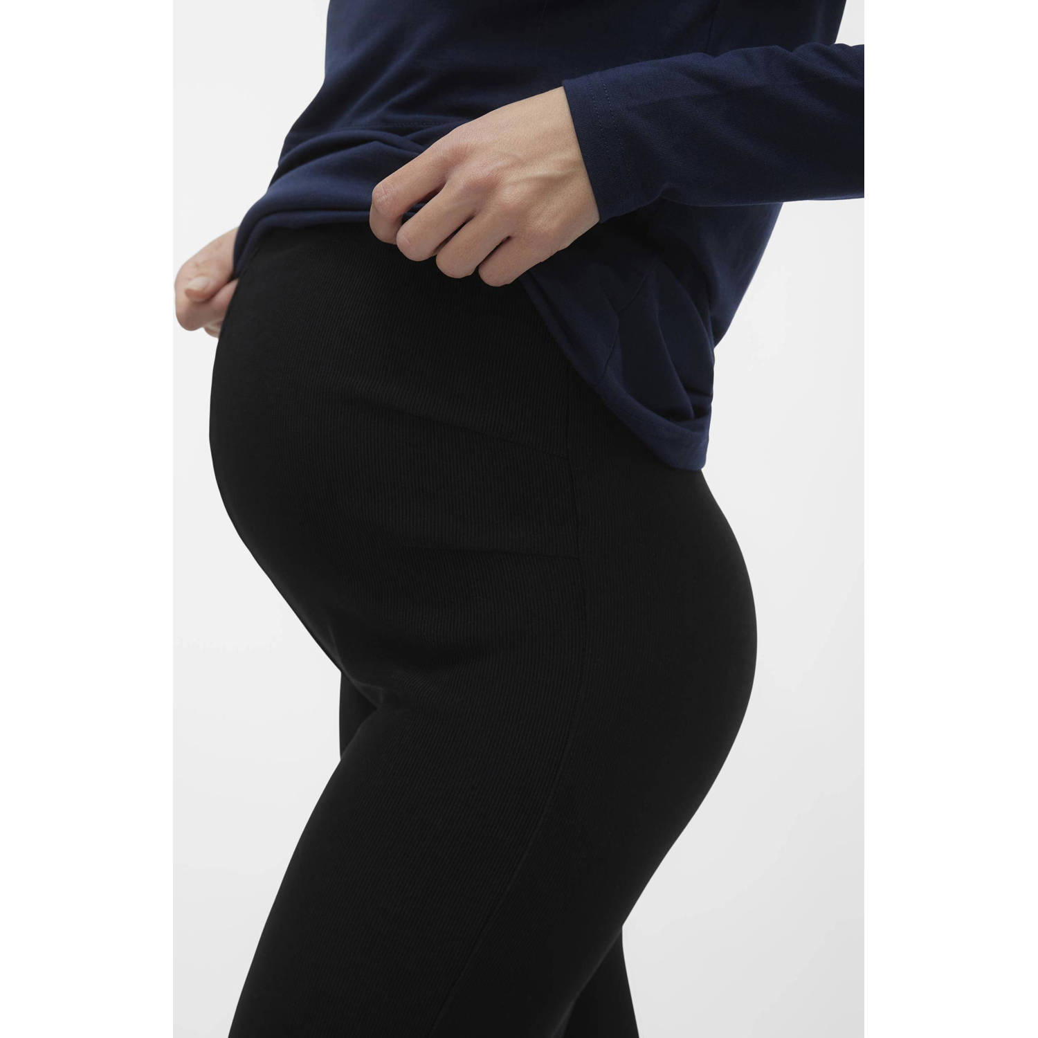 MAMALICIOUS high waist loose fit broek MLJOSEFINA zwart