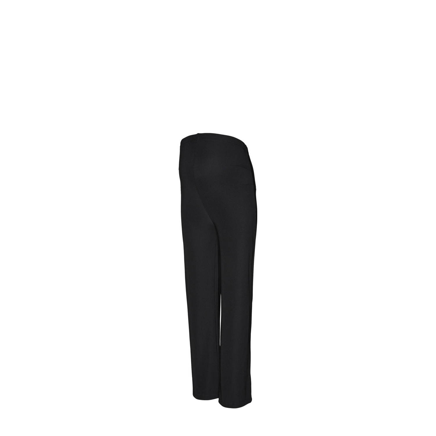 Mamalicious high waist loose fit broek MLJOSEFINA zwart Dames Polyester XL