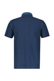 thumbnail: Blauwe heren LERROS regular fit polo van katoen met logo dessin, korte mouwen, klassieke kraag en knoopsluiting