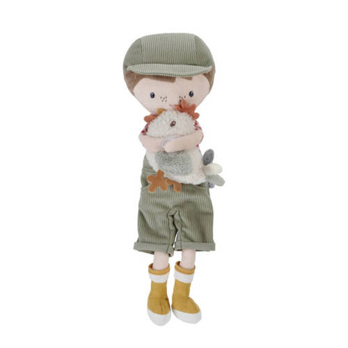Little Dutch knuffelpop boer jim met kip knuffel 35 cm afbeelding