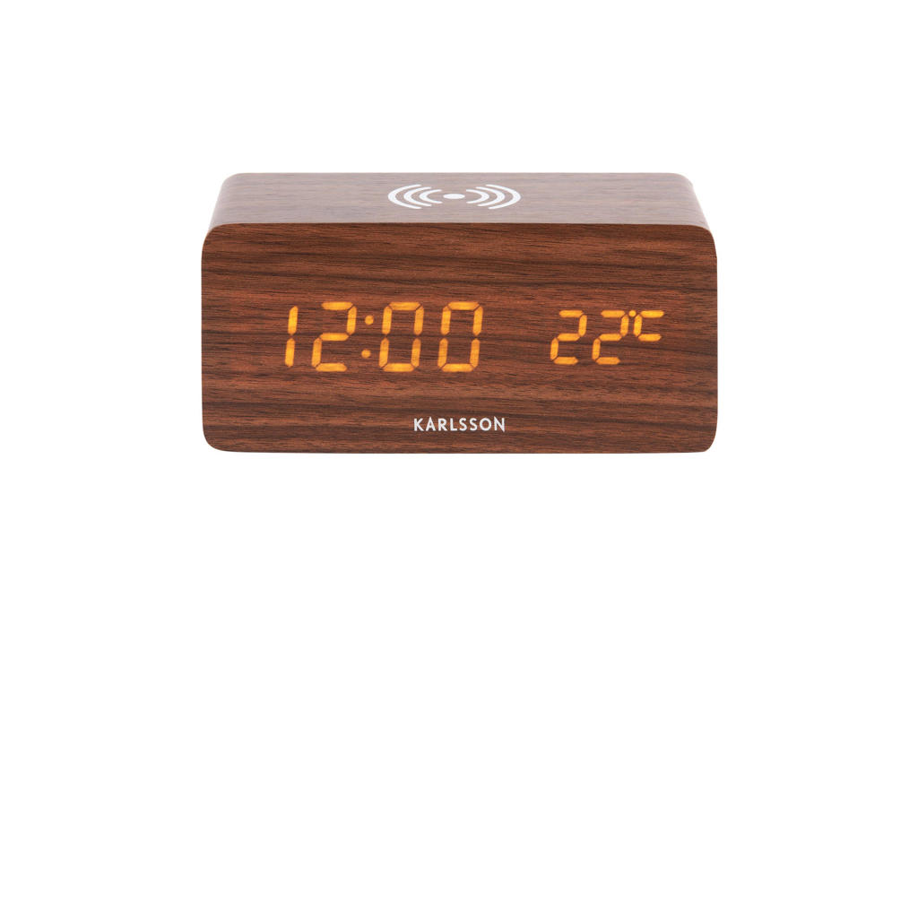 Karlsson digitale wekker Block met telefoonlader LED
