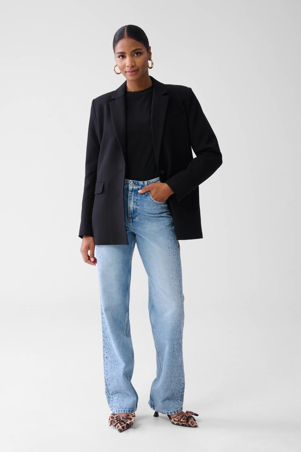 Shoeby rechtvallende blazer zwart
