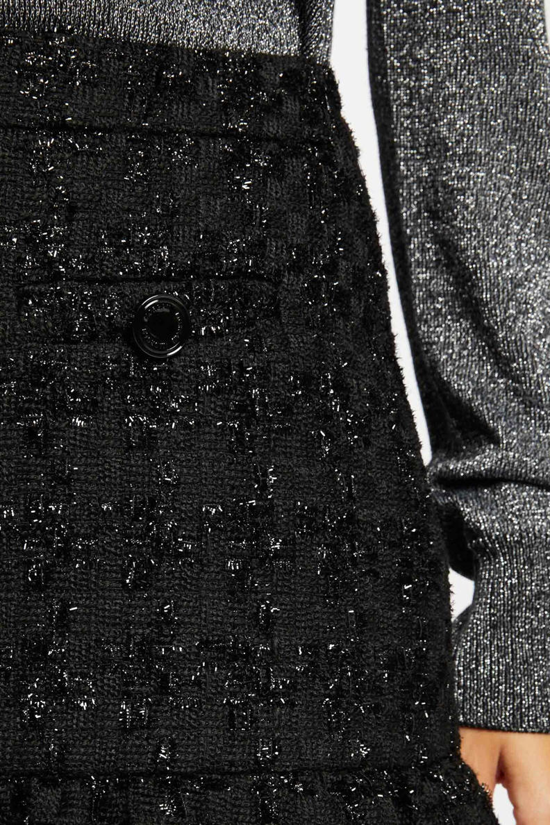 Morgan tweed mini rok met glitters zwart | wehkamp
