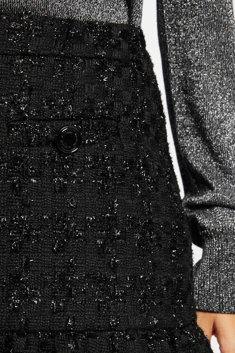 Morgan tweed mini rok met glitters zwart | wehkamp