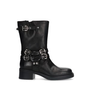 leren bikerboots zwart