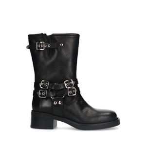 leren bikerboots zwart