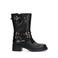 Sacha leren bikerboots zwart
